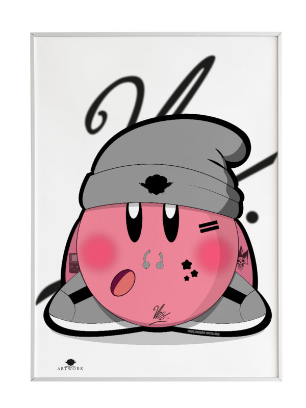 Print affiche fashion kirby from the game boy game drawing by noname-spirit