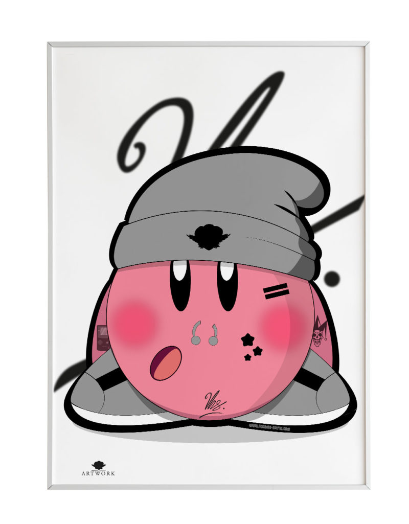 Print affiche fashion kirby from the game boy game drawing by noname-spirit